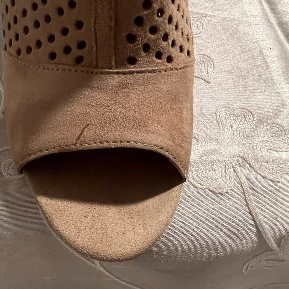 Peep -Toe Stiletto Suede Stiletto Boot by Audrey Brooke - Picture 8 of 8